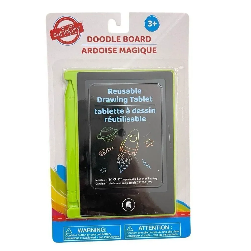 Curiosity Kids Reusable Doodle Drawing Tablet Toy Travel Size Ages 3+ NEW